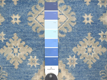 Blue 4'0" x 5'9" Kazak Hand knotted Wool Rug - Sku: O021980