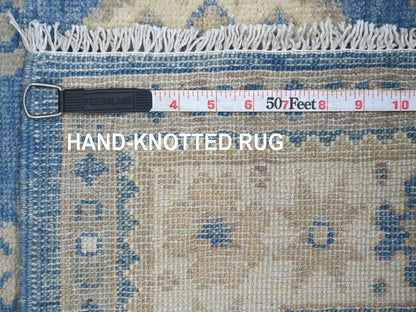 Blue 4'0" x 5'9" Kazak Hand knotted Wool Rug - Sku: O021980