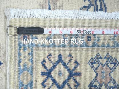 Ivory 2'11" x 4'10" Kazak Hand knotted Wool Rug - Sku: O021984