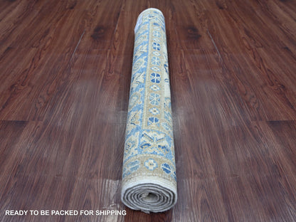 Kazak Kazak hand-knotted wool rug in Ivory & Blue, 3' x 5'3" — SKU O021986 (view 4)