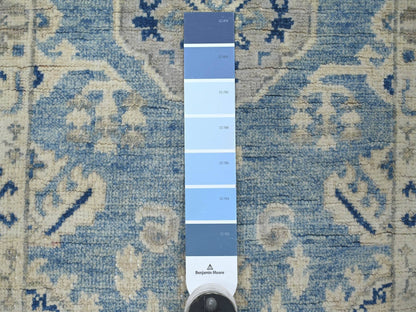 Kazak Kazak hand-knotted wool rug in Blue & Ivory, 1'11" x 2'9" — SKU O021987 (view 3)