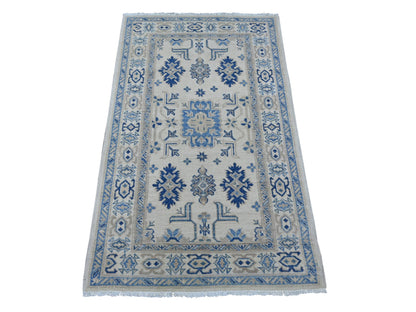 Kazak Kazak hand-knotted wool rug in Ivory, 2'10" x 4'8" — SKU O021988