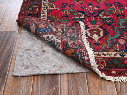 Vintage hand-knotted wool runner in Red & Brown, 2'7" x 9'8" — SKU O02198 (view 3)