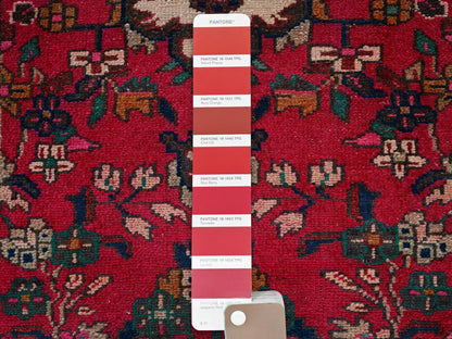 Vintage hand-knotted wool runner in Red & Brown, 2'7" x 9'8" — SKU O02198 (view 4)
