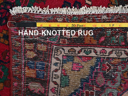 Vintage hand-knotted wool runner in Red & Brown, 2'7" x 9'8" — SKU O02198 (view 7)