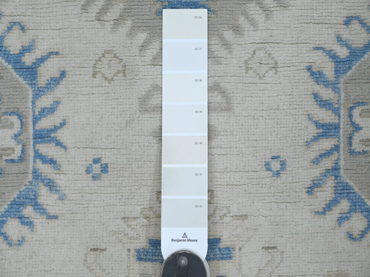 Kazak Kazak hand-knotted wool rug in Ivory & Blue, 3' x 4'10" — SKU O021990 (view 3)
