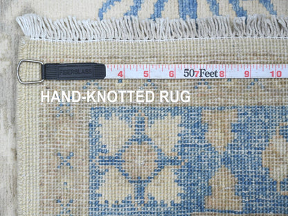 Kazak Kazak hand-knotted wool rug in Ivory & Blue, 3' x 4'10" — SKU O021990 (view 6)