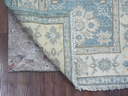 Blue 2'0" x 6'1" Kazak Hand knotted Wool Rug - Sku: O021991