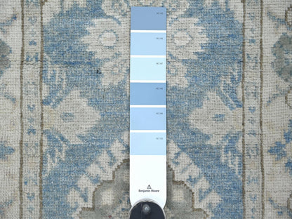 Blue 2'0" x 6'1" Kazak Hand knotted Wool Rug - Sku: O021991