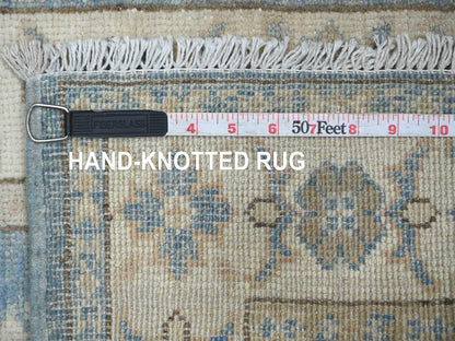Blue 2'0" x 6'1" Kazak Hand knotted Wool Rug - Sku: O021991