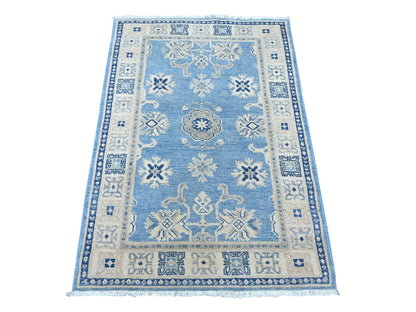 Blue 3'3" x 4'8" Kazak Hand knotted Wool Rug - Sku: O021993