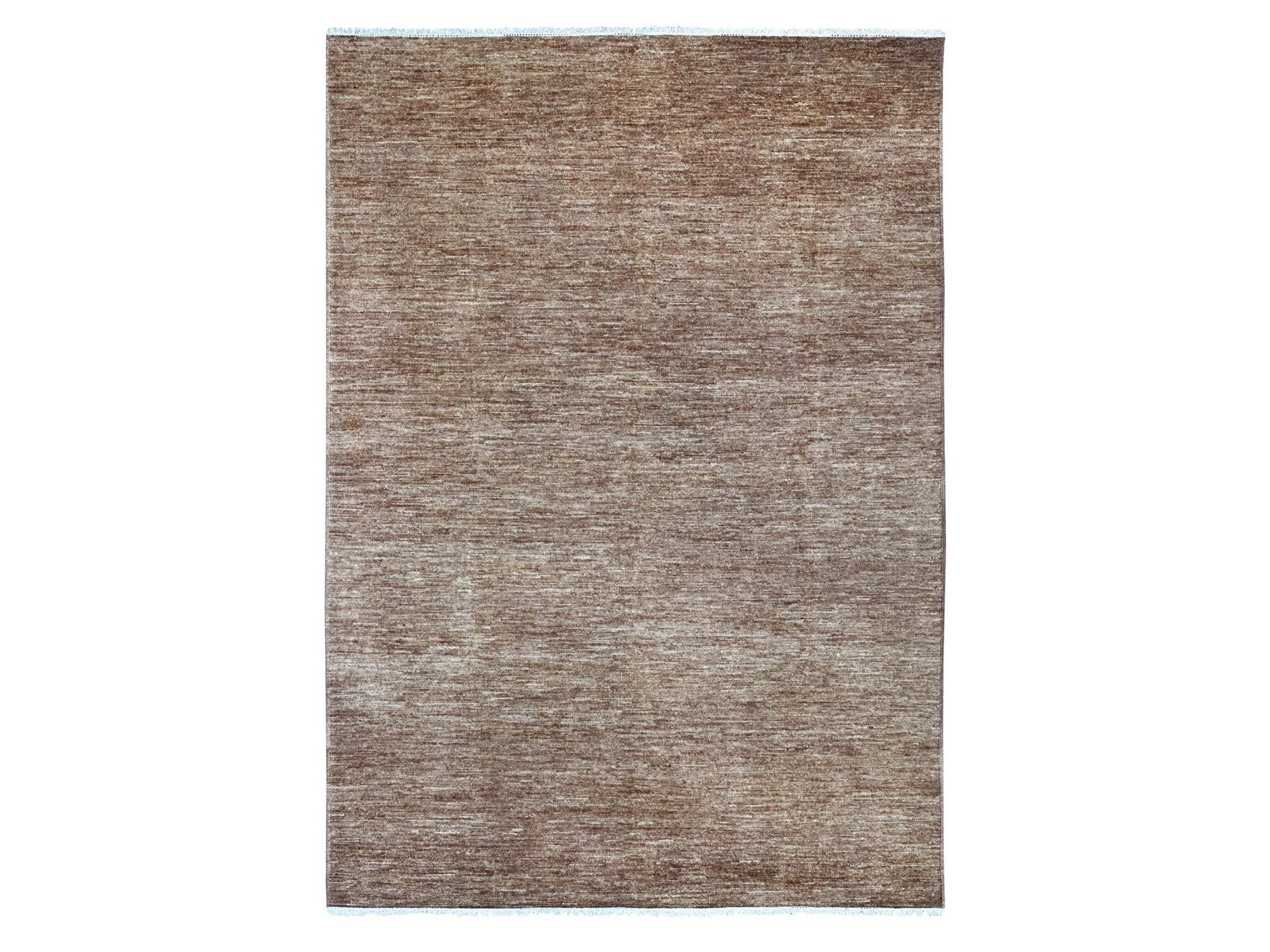 Brown 6'1" x 8'8" Modern and Contemporary Hand knotted Wool Rug - Sku: O021994
