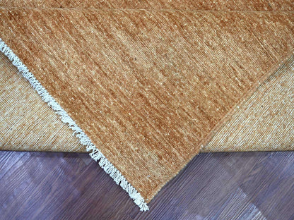 Brown 7'10" x 9'10" Modern and Contemporary Hand knotted Wool Rug - Sku: O021995