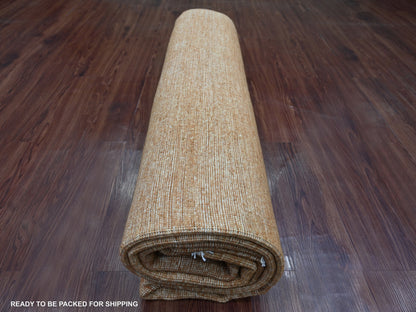 Brown 7'10" x 9'10" Modern and Contemporary Hand knotted Wool Rug - Sku: O021995