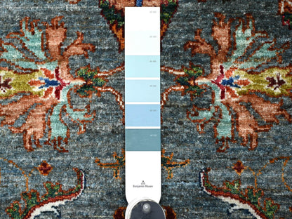 Blue 2'9" x 3'11" Tribal & Geometric Hand knotted Wool Rug - Sku: O021999