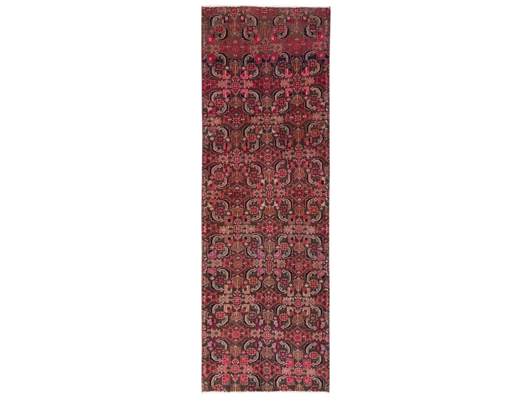 Tabriz Vintage hand-knotted wool runner in Brown, 2'9" x 8'8" — SKU O02199