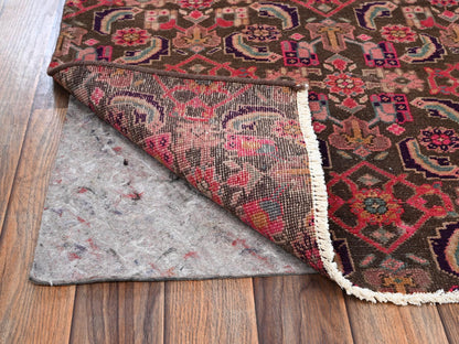 Brown 2'9" x 8'8" Vintage Hand knotted Wool Rug - Sku: O02199