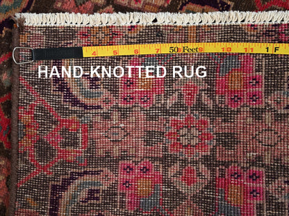 Brown 2'9" x 8'8" Vintage Hand knotted Wool Rug - Sku: O02199