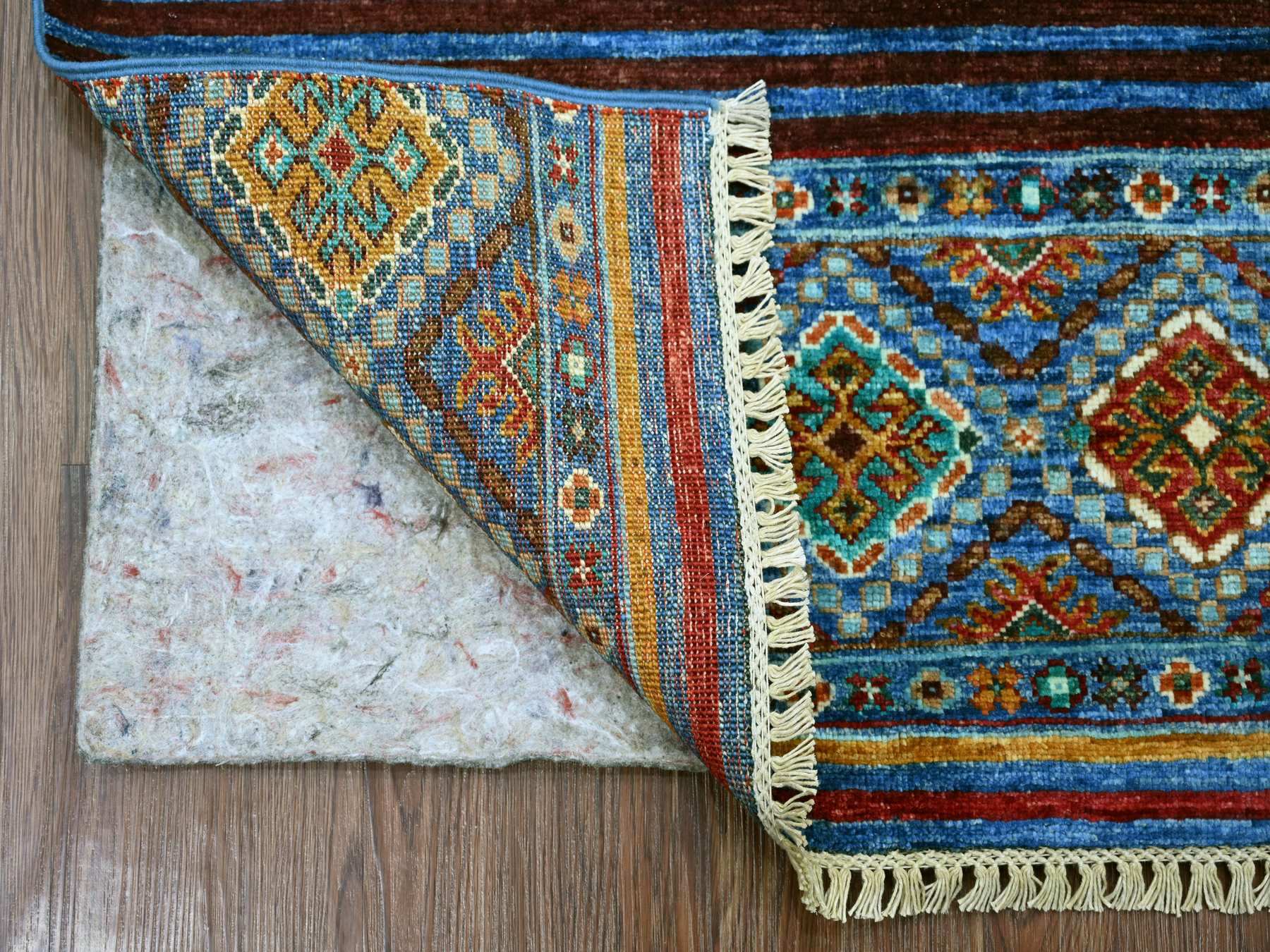 Blue 2'10" x 3'10" Tribal & Geometric Hand knotted Wool Rug - Sku: O022001