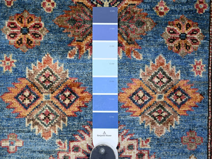 Blue 2'9" x 4'1" Tribal & Geometric Hand knotted Wool Rug - Sku: O022004