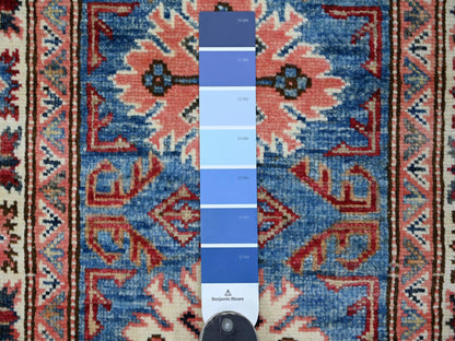 Blue 2'0" x 5'11" Tribal & Geometric Hand knotted Wool Rug - Sku: O022006