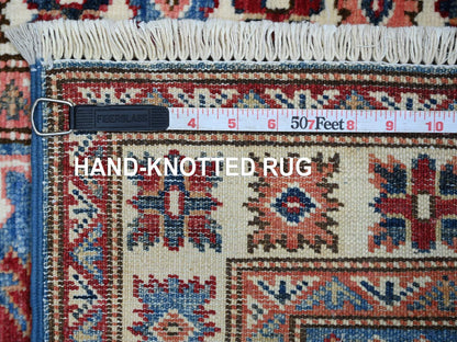 Blue 2'0" x 5'11" Tribal & Geometric Hand knotted Wool Rug - Sku: O022006
