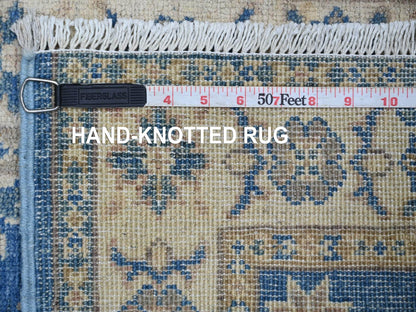 Blue 2'0" x 5'8" Kazak Hand knotted Wool Rug - Sku: O022008
