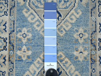 Kazak Kazak hand-knotted wool rug in Blue & Ivory, 1'11" x 2'11" — SKU O022009 (view 3)