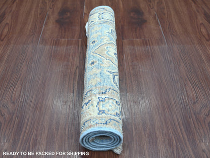 Blue 1'11" x 2'11" Kazak Hand knotted Wool Rug - Sku: O022009