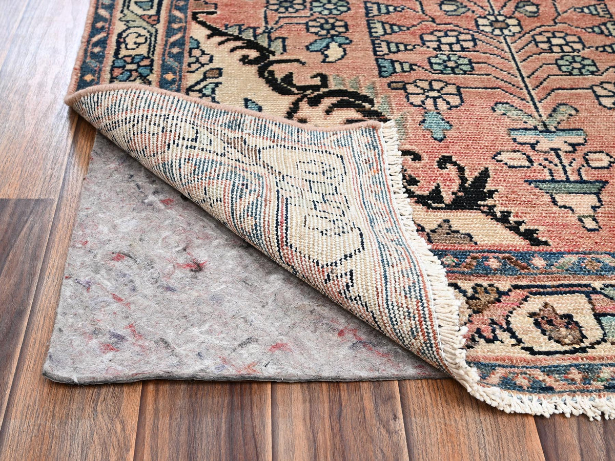 Malayer Vintage hand-knotted wool runner in Red & Ivory, 3'3" x 8'9" — SKU O02200 (view 3)