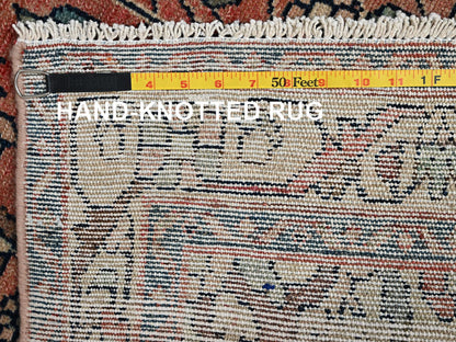 Malayer Vintage hand-knotted wool runner in Red & Ivory, 3'3" x 8'9" — SKU O02200 (view 7)