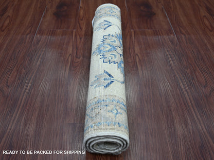 Kazak Kazak hand-knotted wool rug in Ivory & Gray, 1'11" x 2'11" — SKU O022010 (view 4)