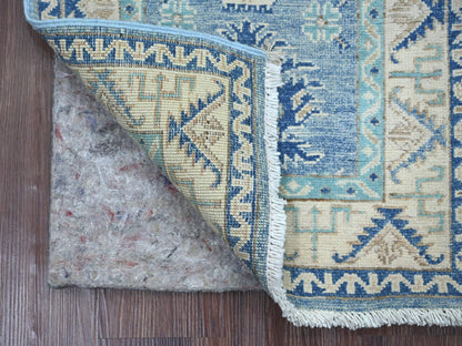 Blue 1'10" x 2'9" Kazak Hand knotted Wool Rug - Sku: O022011