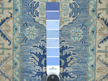 Blue 1'10" x 2'9" Kazak Hand knotted Wool Rug - Sku: O022011