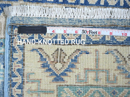 Blue 1'10" x 2'9" Kazak Hand knotted Wool Rug - Sku: O022011