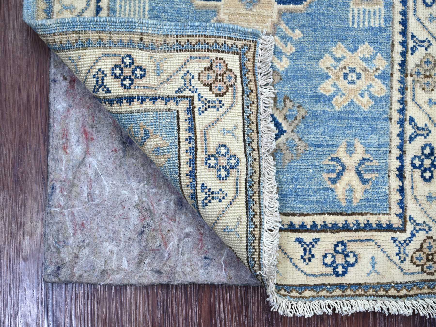Blue 1'11" x 2'10" Kazak Hand knotted Wool Rug - Sku: O022014