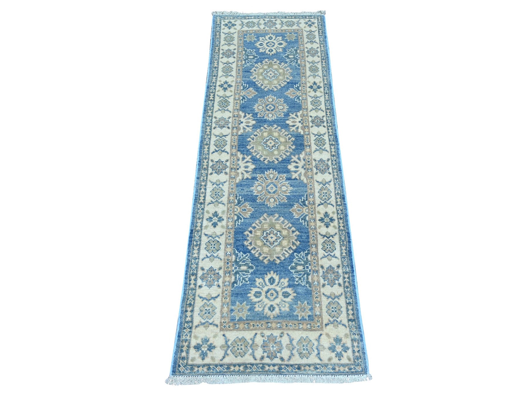 Blue 1'11" x 5'8" Kazak Hand knotted Wool Rug - Sku: O022015
