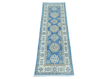Blue 1'11" x 5'8" Kazak Hand knotted Wool Rug - Sku: O022015