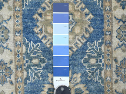 Blue 1'11" x 5'8" Kazak Hand knotted Wool Rug - Sku: O022015
