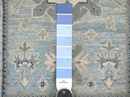 Blue 2'0" x 2'11" Kazak Hand knotted Wool Rug - Sku: O022016