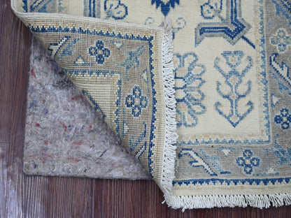 Kazak Kazak hand-knotted wool rug in Ivory & Gray, 1'10" x 2'9" — SKU O022018 (view 2)