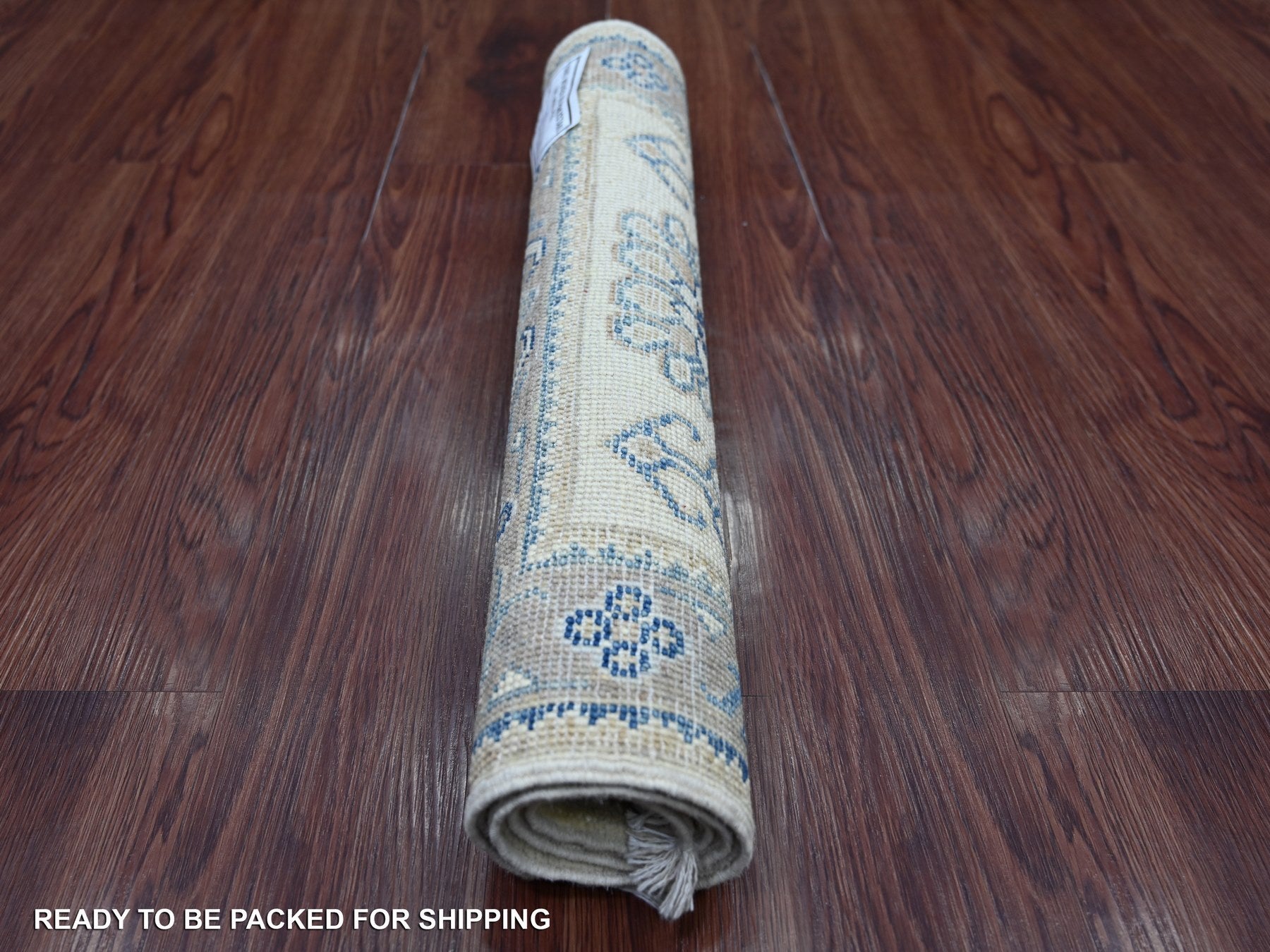 Kazak Kazak hand-knotted wool rug in Ivory & Gray, 1'10" x 2'9" — SKU O022018 (view 4)