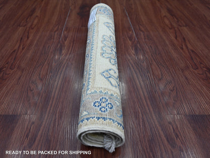 Kazak Kazak hand-knotted wool rug in Ivory & Gray, 1'10" x 2'9" — SKU O022018 (view 4)