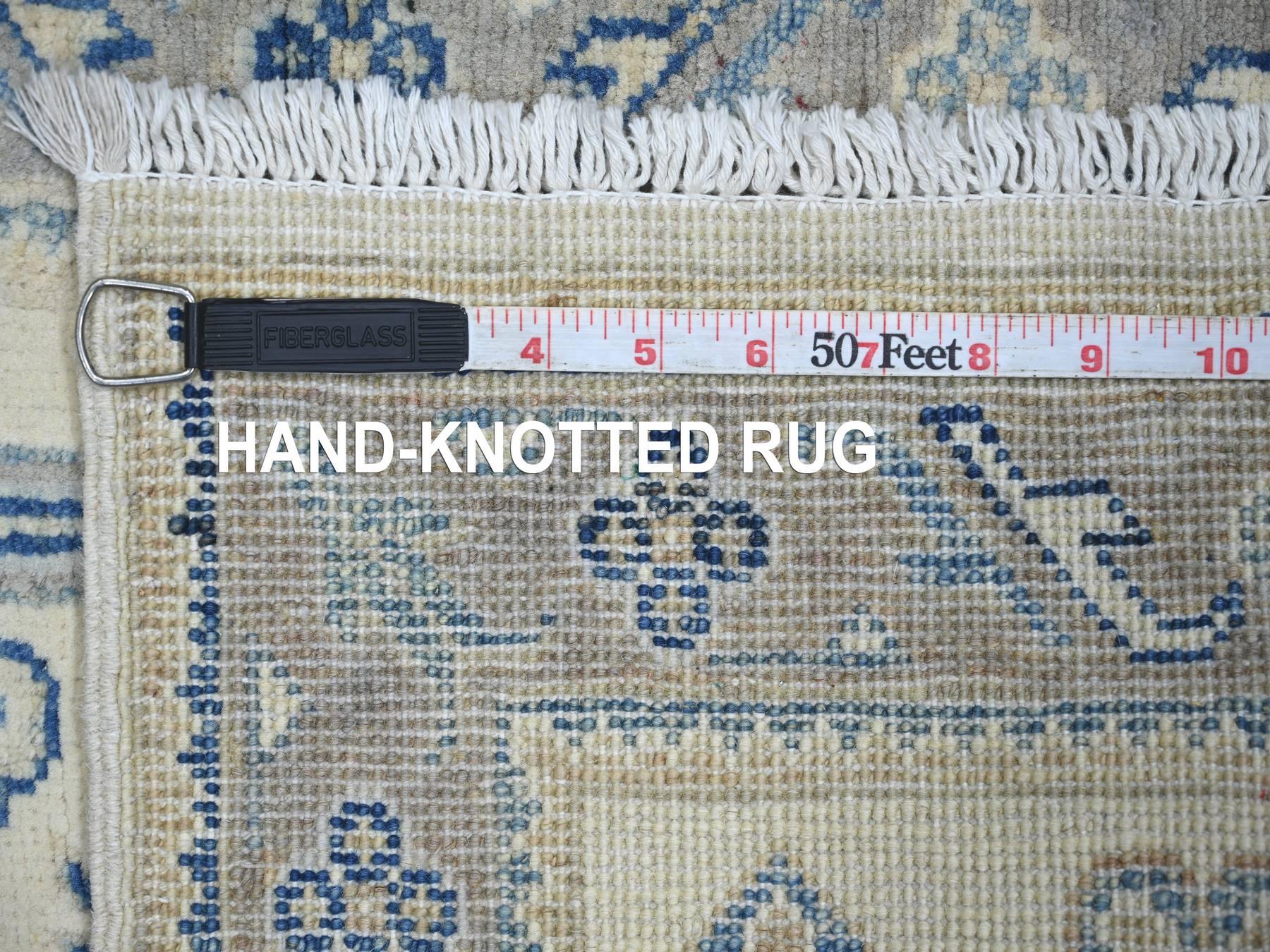 Kazak Kazak hand-knotted wool rug in Ivory & Gray, 1'10" x 2'9" — SKU O022018 (view 6)