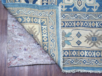 Blue 5'11" x 8'5" Kazak Hand knotted Wool Rug - Sku: O022021