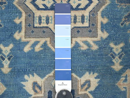 Blue 5'11" x 8'5" Kazak Hand knotted Wool Rug - Sku: O022021