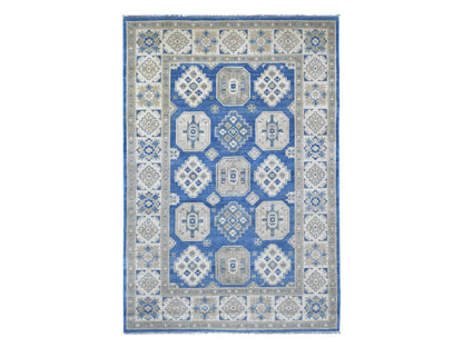 Blue 5'10" x 8'8" Kazak Hand knotted Wool Rug - Sku: O022022