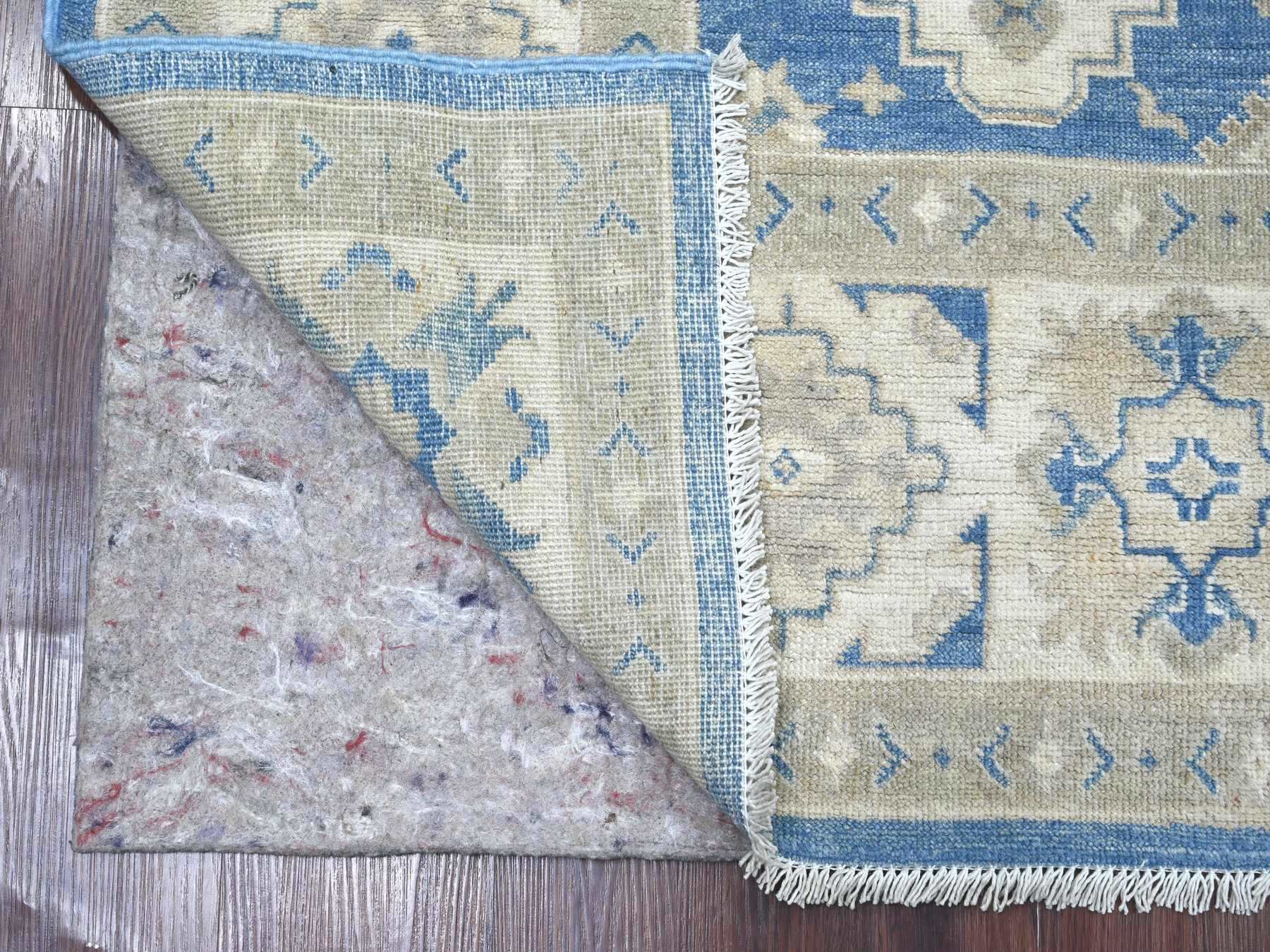 Kazak Kazak hand-knotted wool rug in Blue & Ivory, 5'10" x 8'8" — SKU O022022 (view 2)