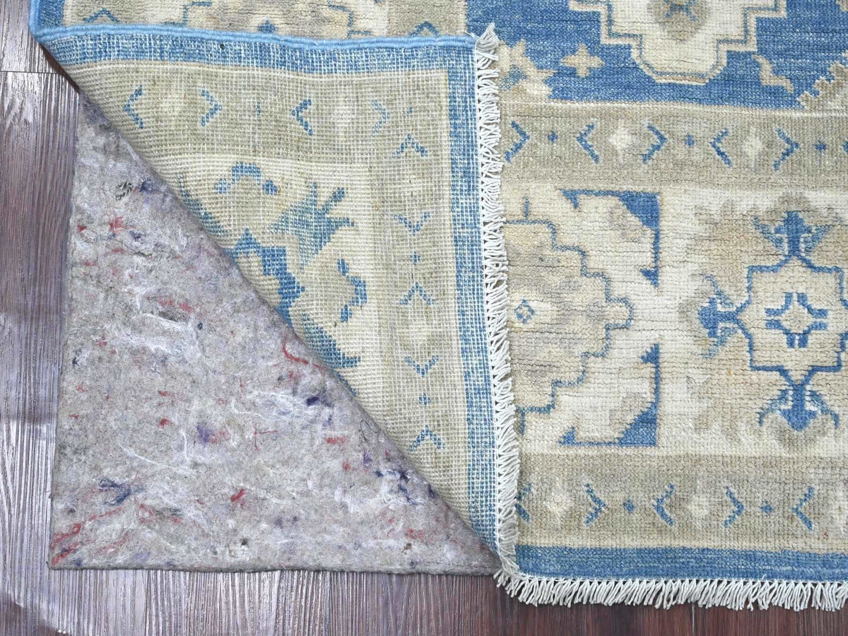 Kazak Kazak hand-knotted wool rug in Blue & Ivory, 5'10" x 8'8" — SKU O022022 (view 2)