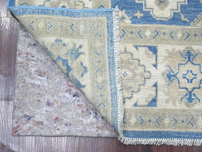 Kazak Kazak hand-knotted wool rug in Blue & Ivory, 5'10" x 8'8" — SKU O022022 (view 2)